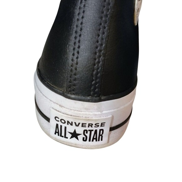 Converse Chuck Taylor Leather All Star Lift High Black Platform Women Size 8 44 - Picture 10 of 16